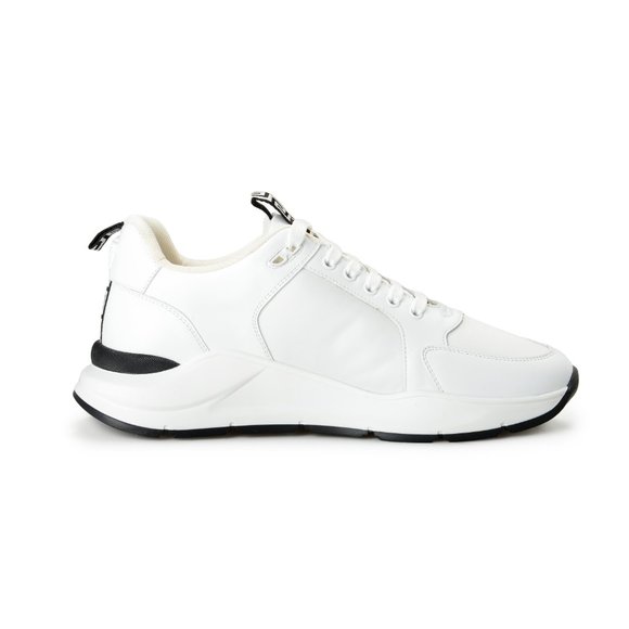 Versace Men's White Canvas Leather Logo Sneakers Shoes - Picture 4 of 8